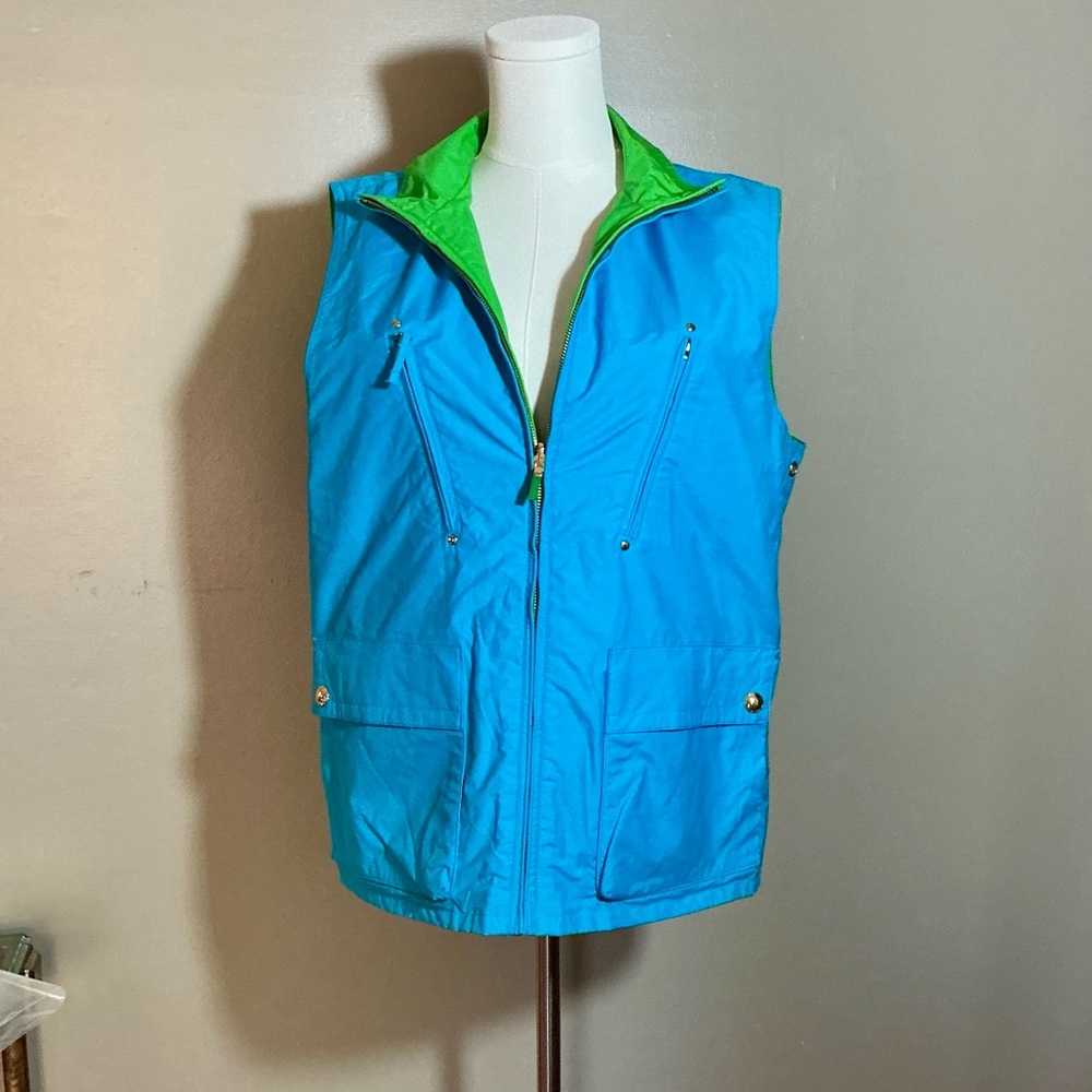 Ralph Lauren Reversible Blue and Green Zip-Up Vest